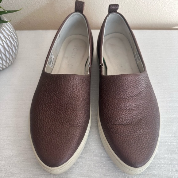 ECCO Bronze Leather Slip On Comfort Loafers Women’s EU38 US7 - Picture 7 of 13